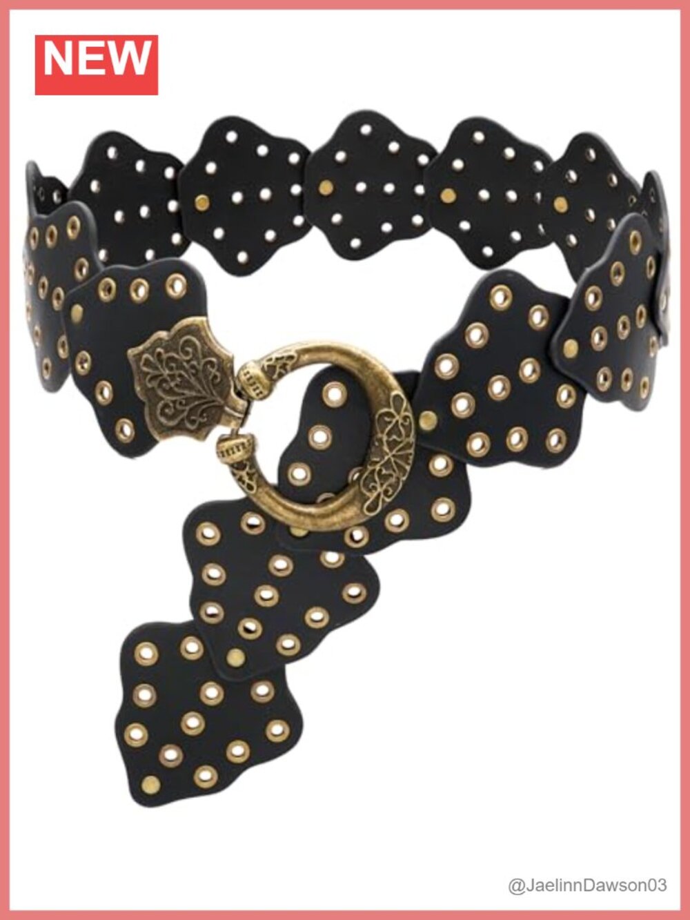 Wide Disc Belt Boho PU Leather Vintage Style Women's Accessory